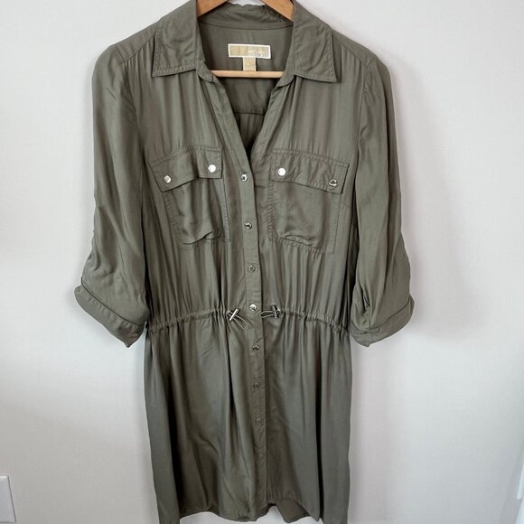 Michael Kors Pullover Shirt Dress in Light Olive Green, Size M - Picture 8 of 15